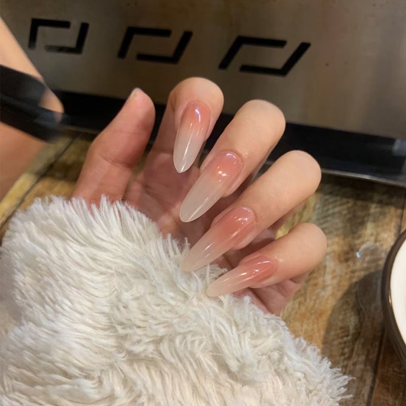 Hand-Worn Nail Piece High-Grade Long Nail Patch Finished Product 10 Pieces Split Size Detachable Fake Nail Piece - Image 2